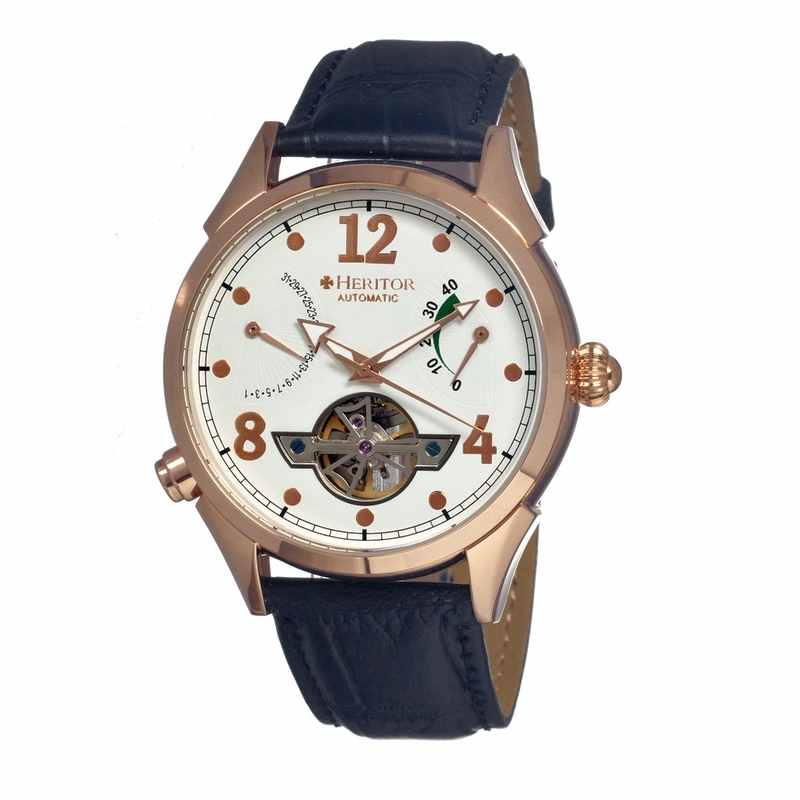 Heritor Bragg Watches White Dial Automatic Mens Watch