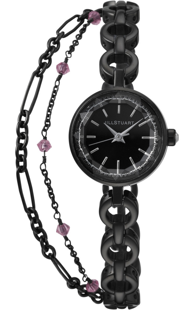 Jill Stuart Chain Bracelet Watches Black Dial Japanese Quartz Ladies Watch