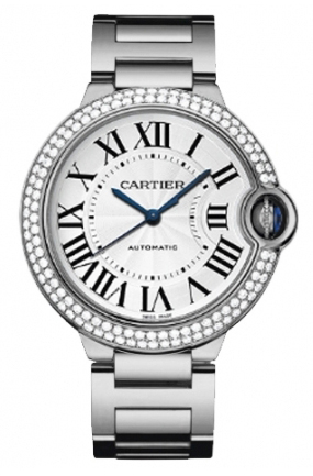 Cartier Ballon Bleu Watches Silver Opaline with Roman Numerals Dial Calibre 049 Automatic Mens Watch
